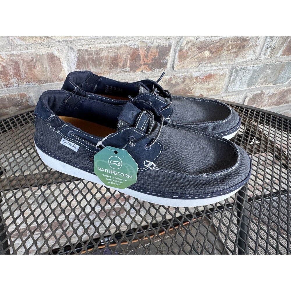 Clarks Shoes Mens Size 7.5 Higley Tie Sand Floral Slip On Boat Womens 9 NEW